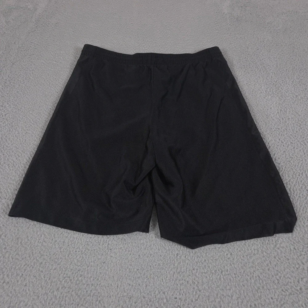 VINTAGE Nike Shorts Mens L Black Mesh Basketball Baggy Swoosh Logo WorkoutY2K